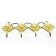 Yellow And Forest Green Leaf Ceramic Floral Tiles Hooks